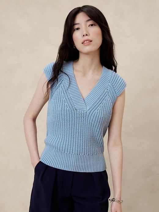 Textured Cross-Vee Sweater Product Image