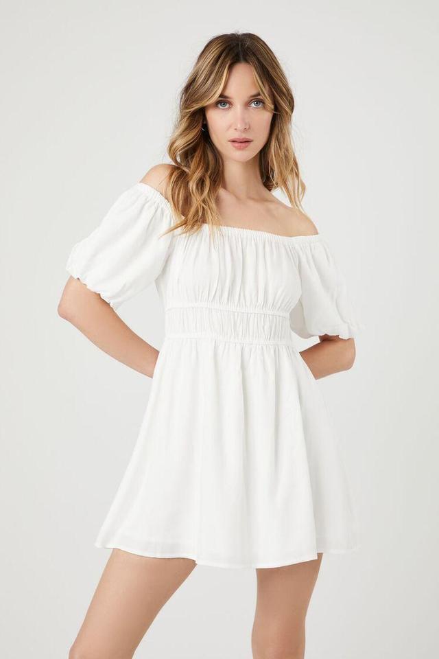 Off-the-Shoulder Peasant Mini Dress | Forever 21 Product Image