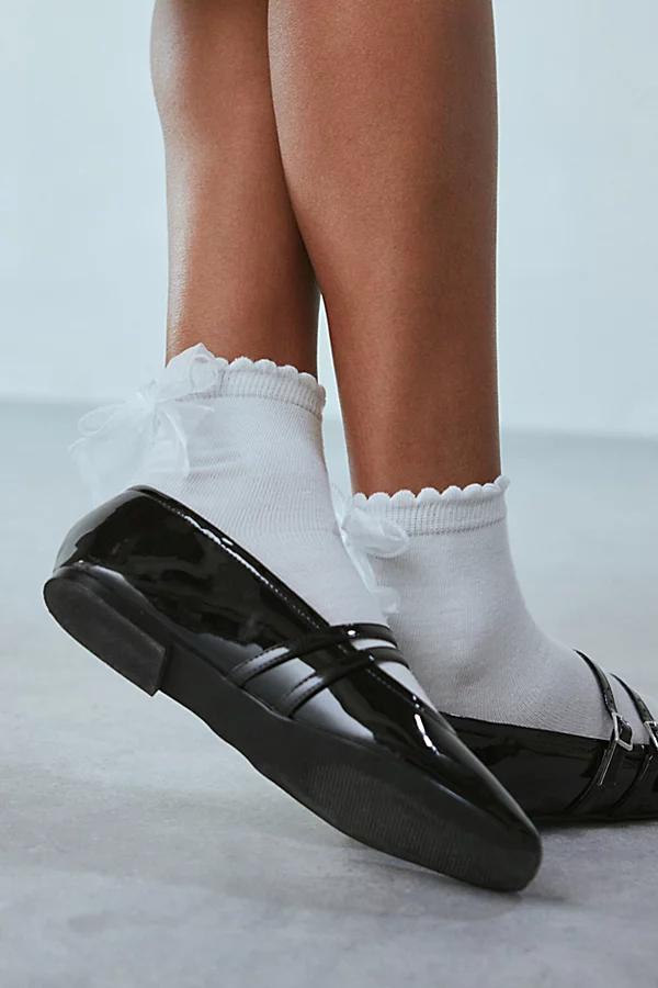 Oversized Bow Crew Sock Womens at Urban Outfitters Product Image