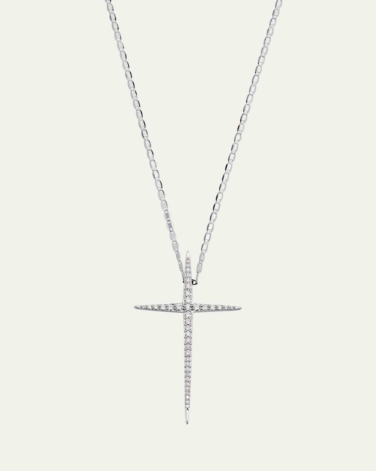 Lana Skinny Diamond Cross Pendant Necklace Product Image