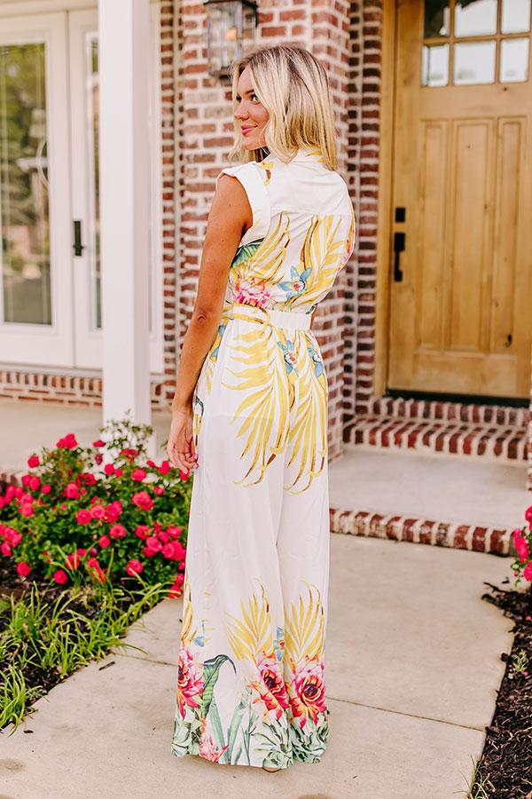 Tropical Tour Jumpsuit in White Product Image