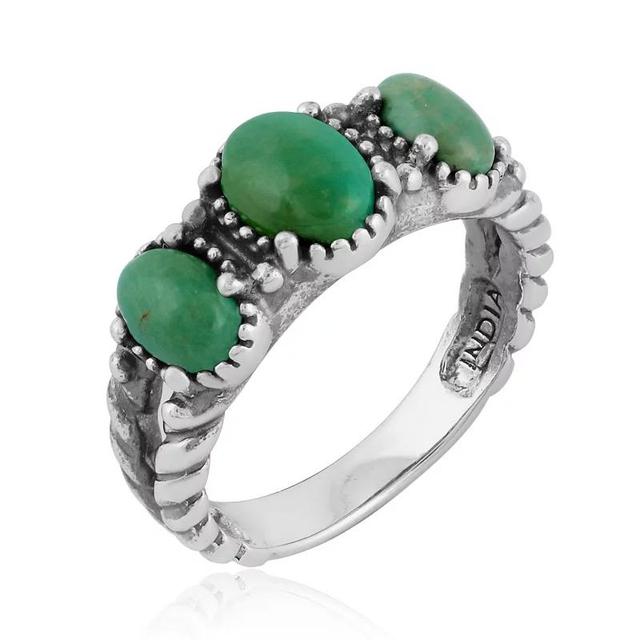 Southwest Spirit Sterling Silver and Stone Friendship Ring, Womens Green Turquoise Product Image