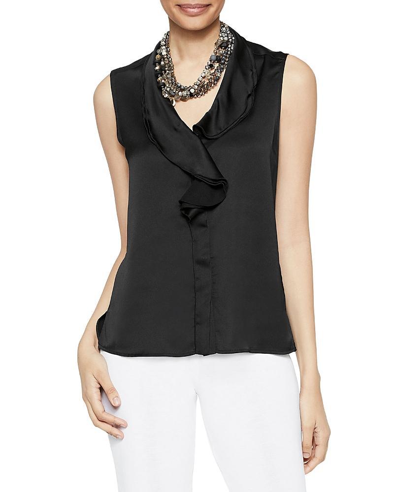 Misook Cascading Lapel Sleeveless Top Product Image