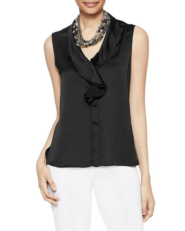 Womens Waterfall Ruffle Crepe-De-Chine Blouse Product Image