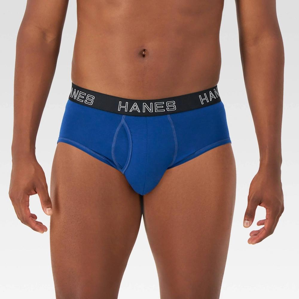 Hanes Premium Mens Briefs with Total Support Pouch 3pk Blue/Black Product Image