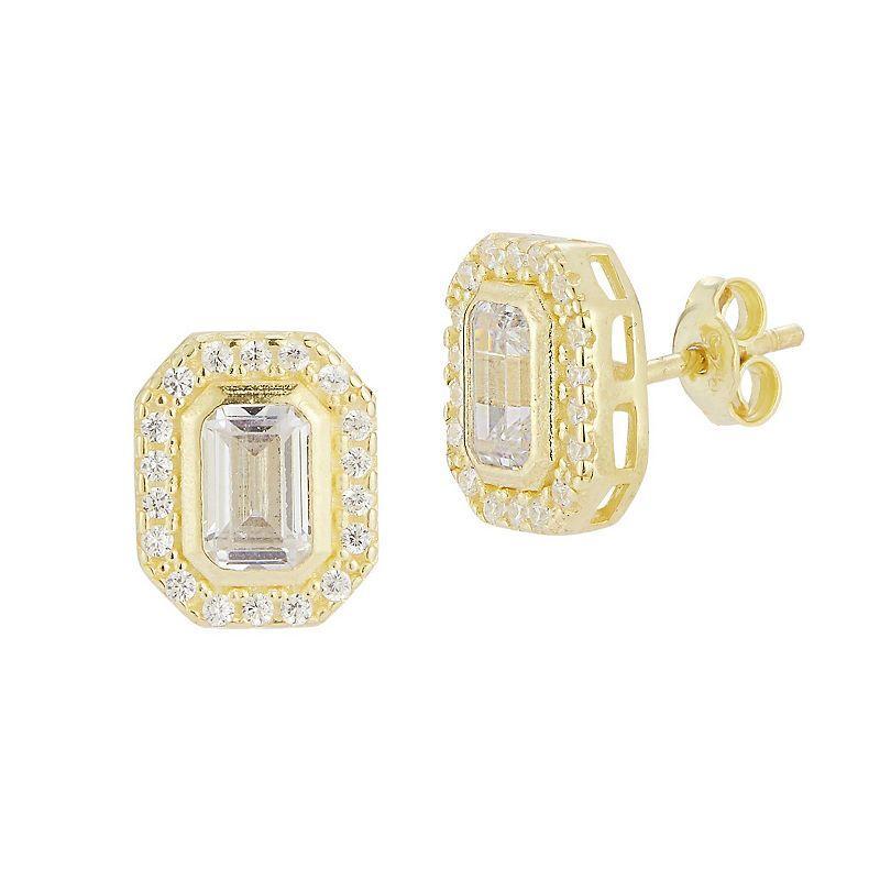 Sunkissed Sterling Vintage Cubic Zirconia Stud Earrings, Womens, White Product Image