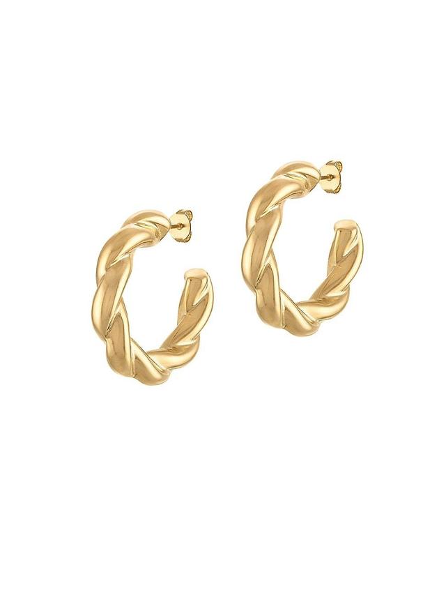 Womens 18K Gold-Filled Twist Hoop Earrings Product Image