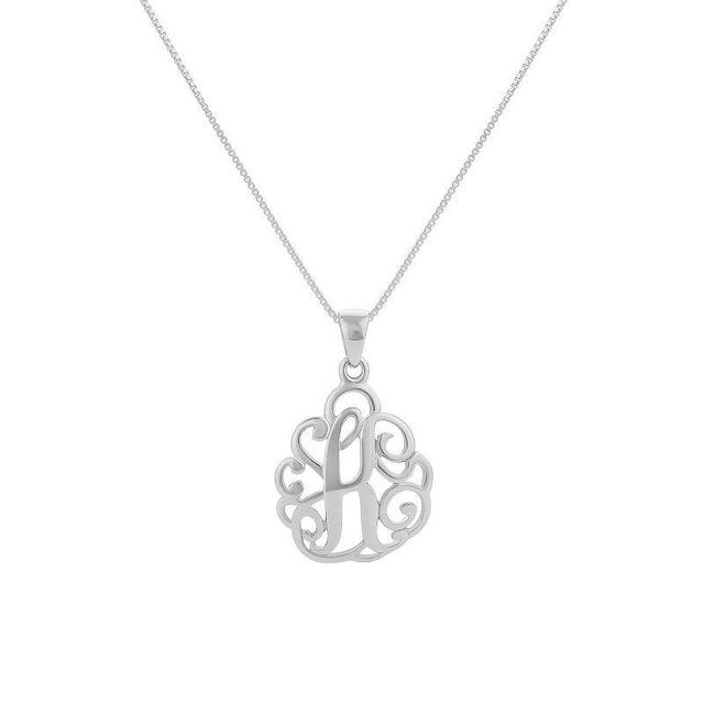 PRIMROSE Sterling Silver Monogram Initial Pendant Necklace, Womens Product Image