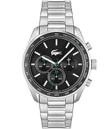 Lacoste Mens Vancouver Chronograph Black Dial Stainless Steel Bracelet Watch Product Image