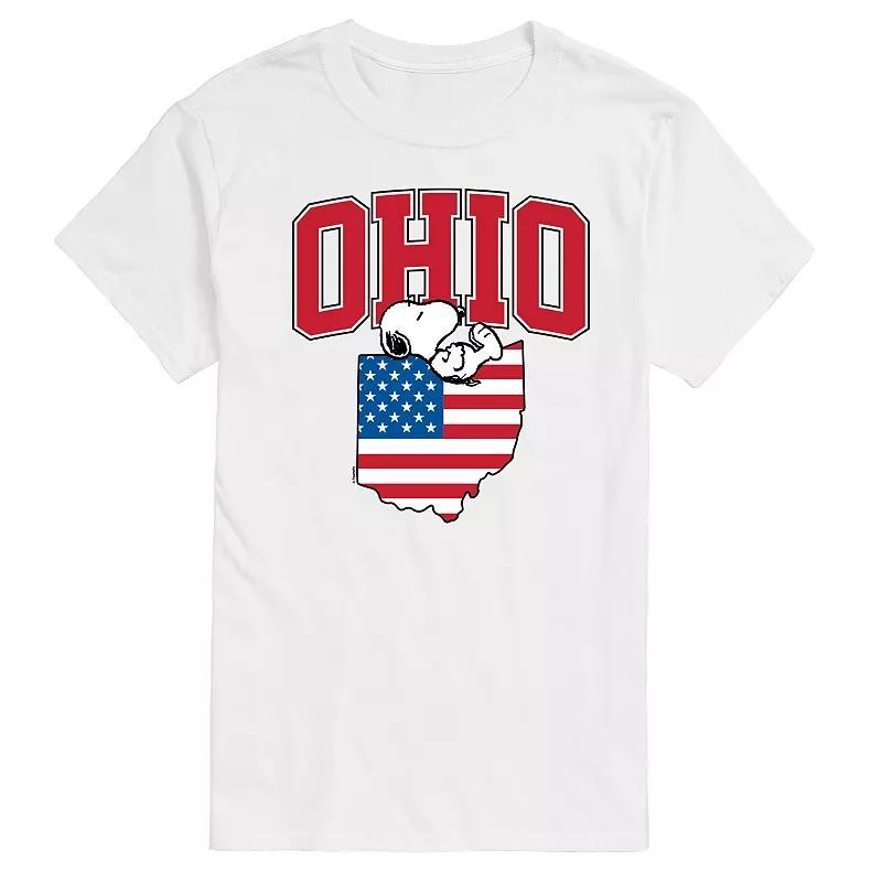 Mens Peanuts Snoopy Ohio Americana Graphic Tee Product Image