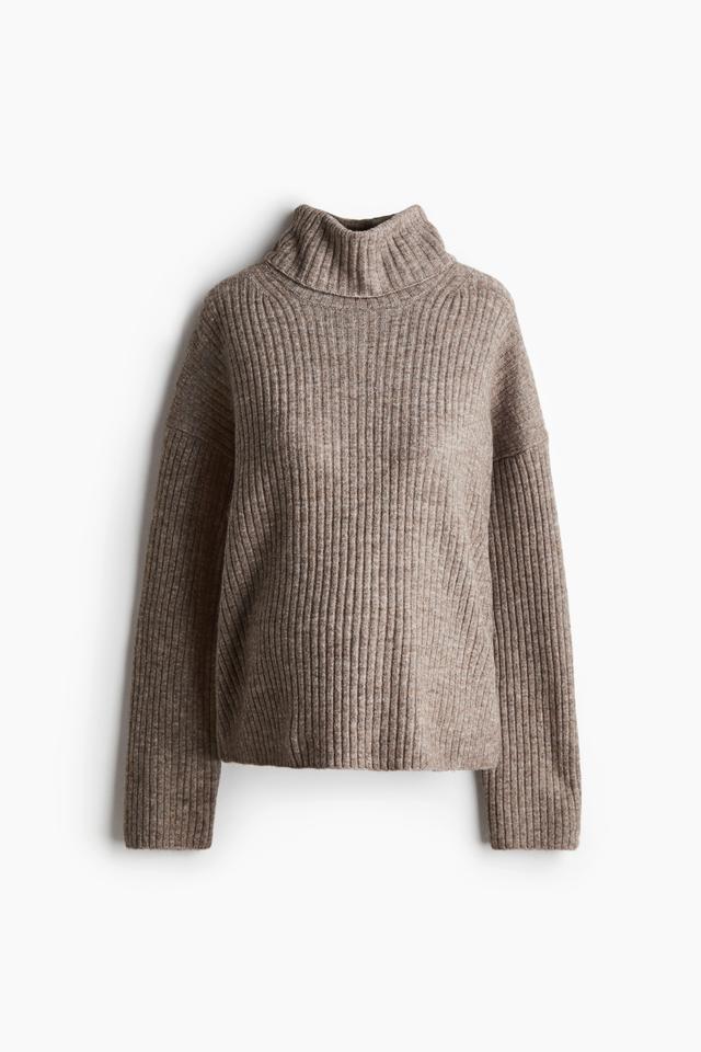 MAMA Rib-Knit Turtleneck Sweater Product Image