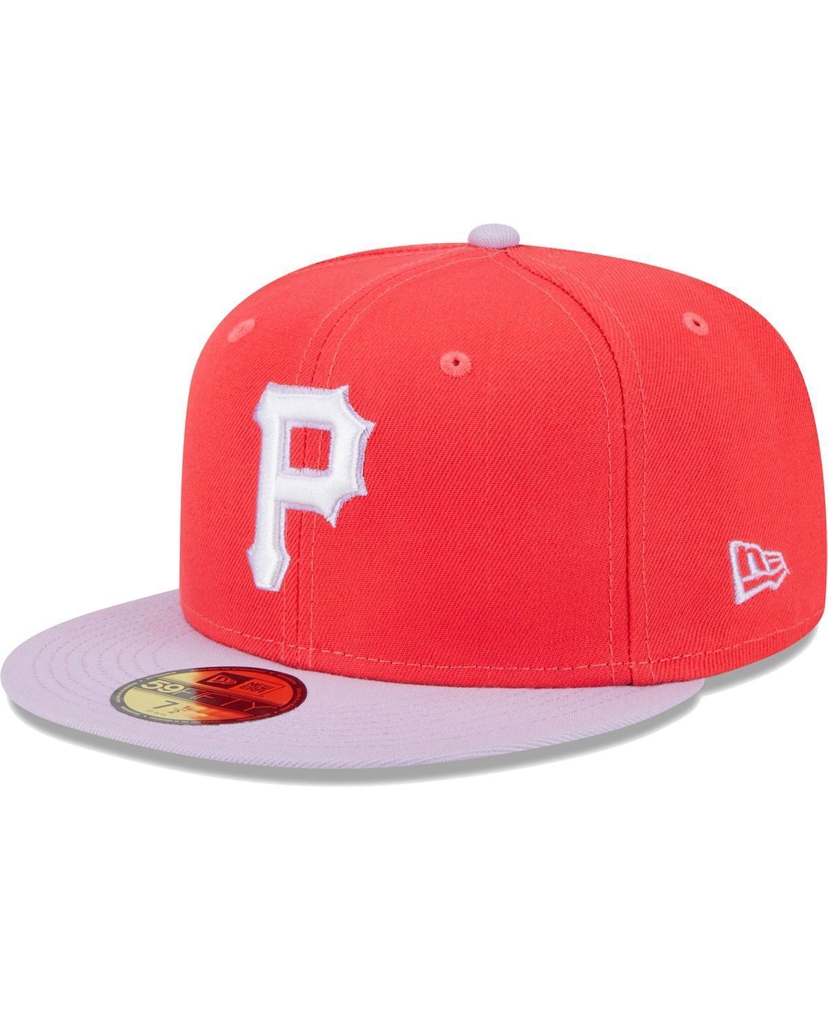 Mens New Era Red/Lavender Pittsburgh Pirates Spring Color Two-Tone 59FIFTY Fitted Hat Product Image