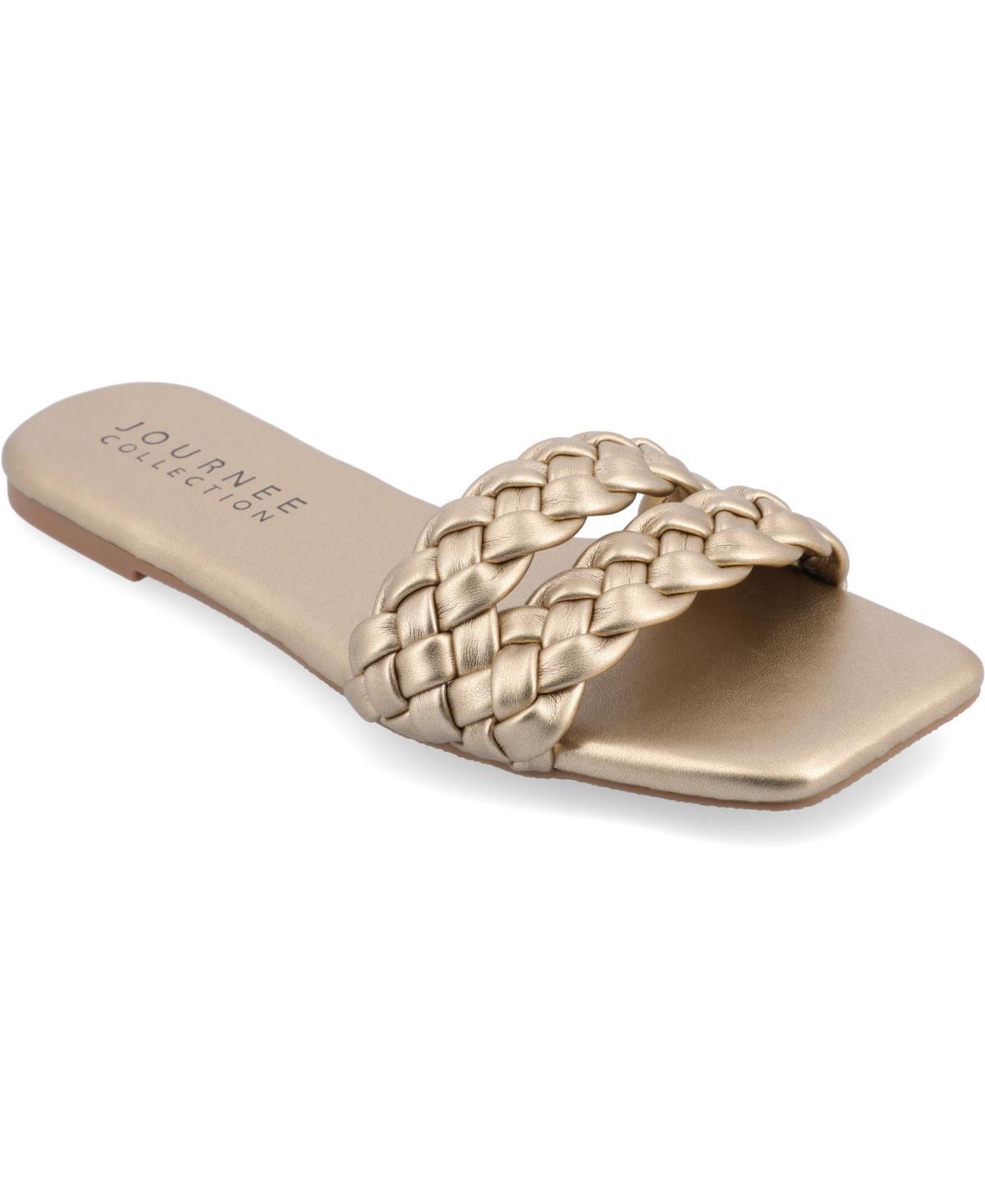 Journee Collection Womens Sawyerr Braided Square Toe Sandals Product Image