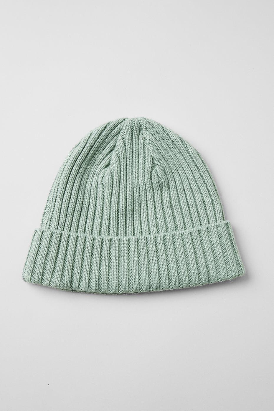 Cashmere Blend Rib Beanie - Icy Sage Male Product Image