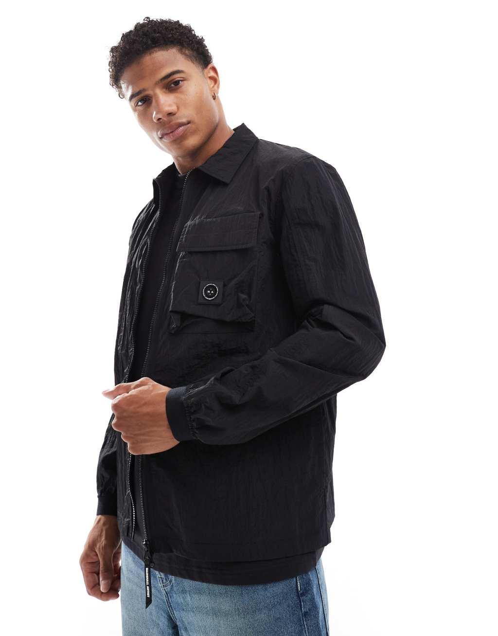 Marshall Artist Nevado overshirt in black  Product Image