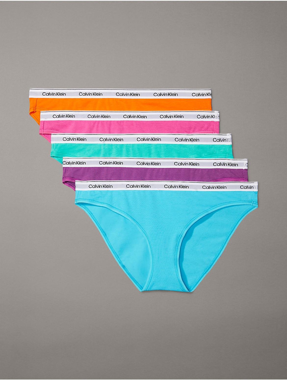 Calvin Klein Womens Modern Logo 5-Pack Low Rise Bikini - Multi - L Product Image