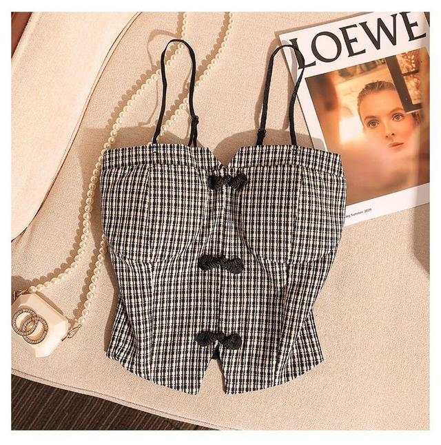 Plaid Crop Camisole Top Product Image