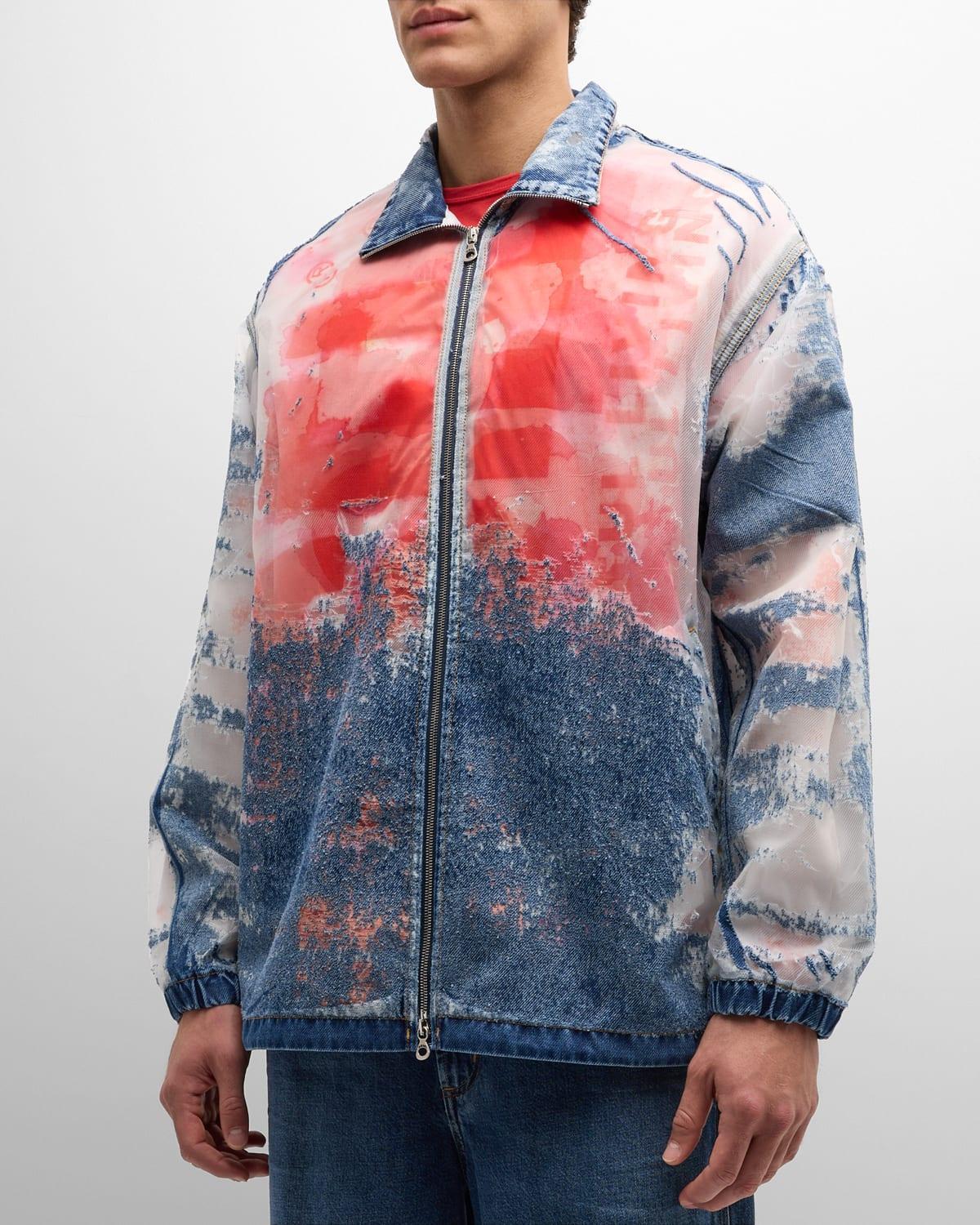 Mens Devore Denim Jacket Product Image