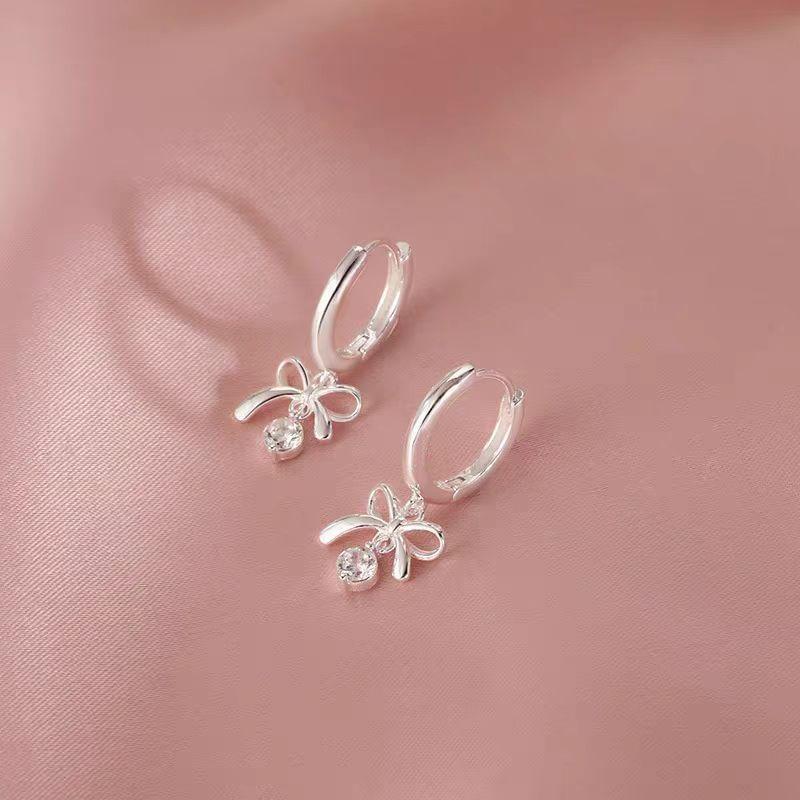 925 Sterling Silver Bowknot Drop Earring Product Image