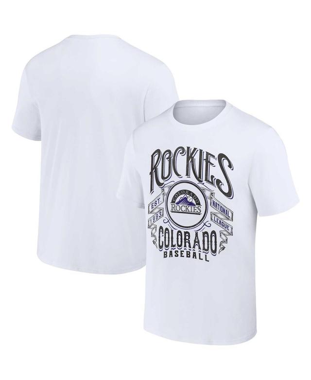 Mens Darius Rucker Collection by Fanatics White Colorado Rockies Distressed Rock T-shirt Product Image