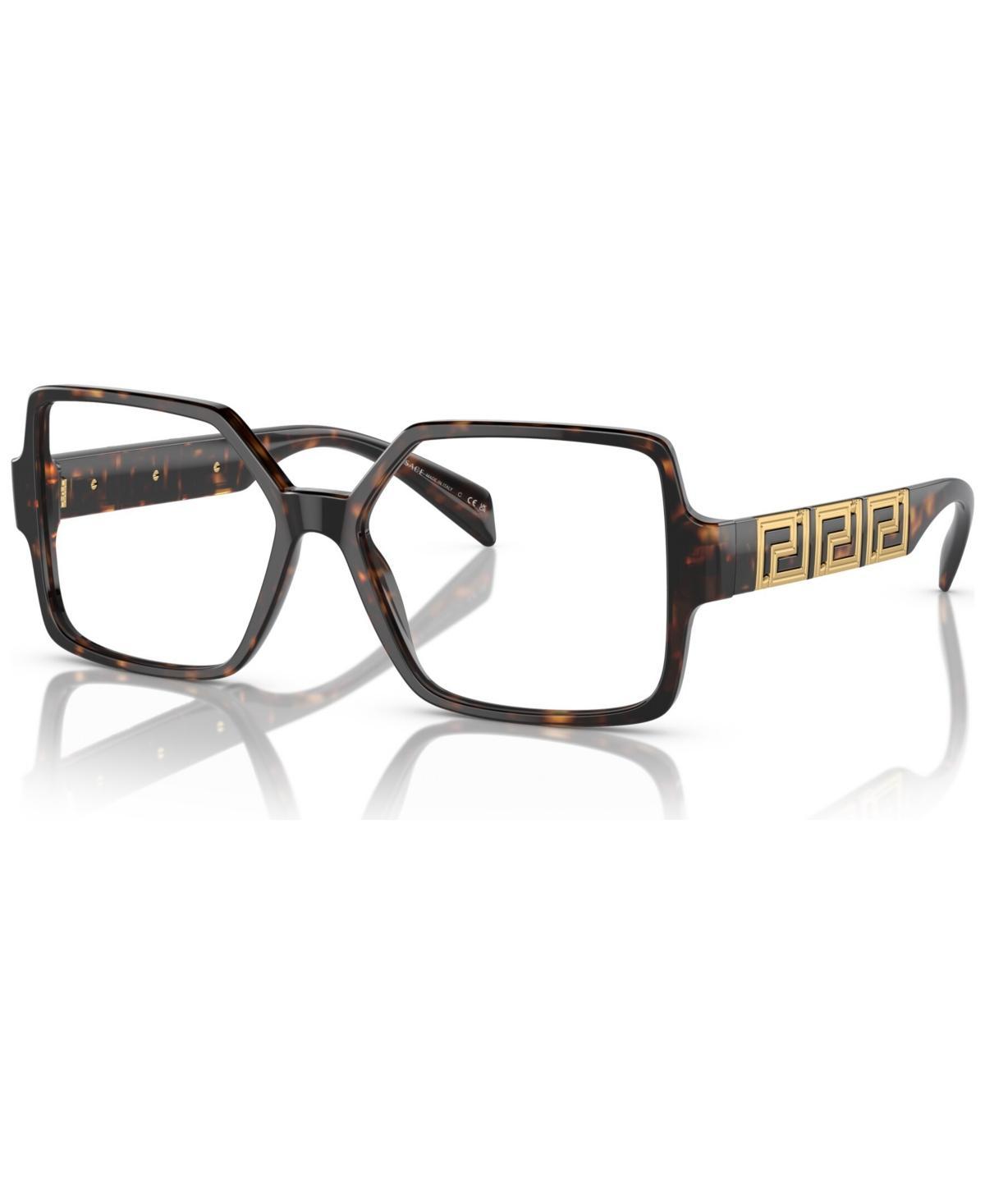 Versace Womens Square Eyeglasses, VE3337 55 - Havana Product Image