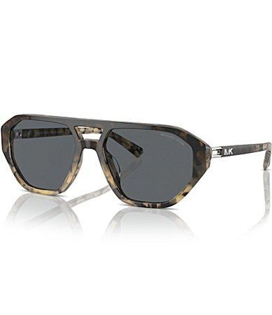 Michael Kors Womens MK2219U 57mm Tortoise Aviator Sunglasses Product Image