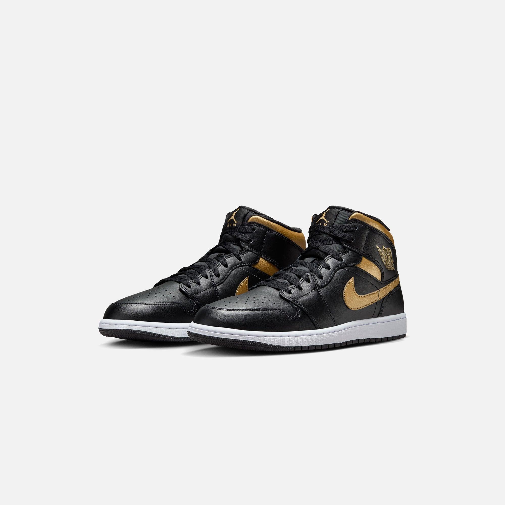 Jordan Air Jordan 1 Mid - Black / Metallic Gold / White Male Product Image