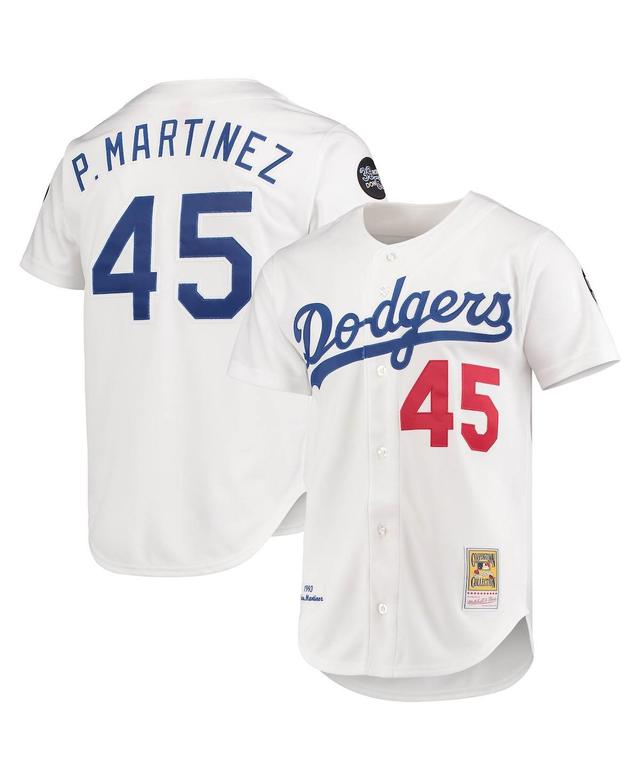 Mens Mitchell & Ness Pedro Martinez White Los Angeles Dodgers 1993 Cooperstown Collection Home Authentic Jersey - White Product Image