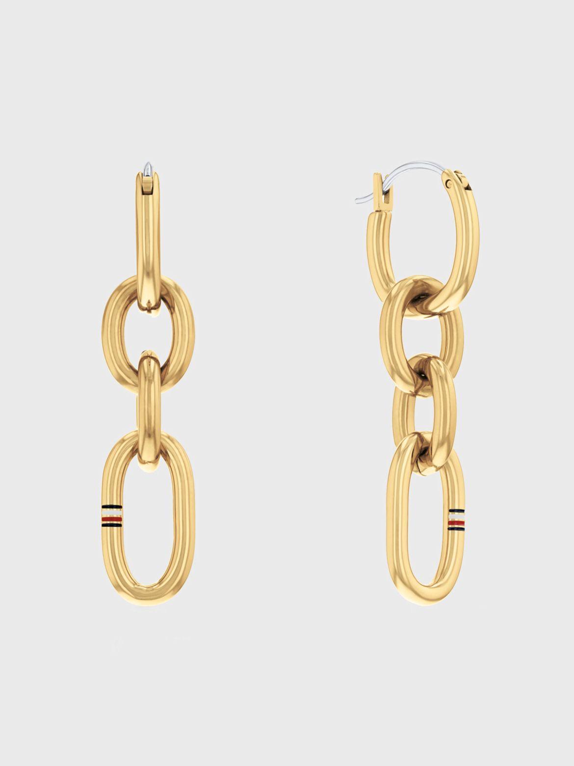 Tommy Hilfiger Women's Mixed Chain Link Gold-Tone Earring Product Image