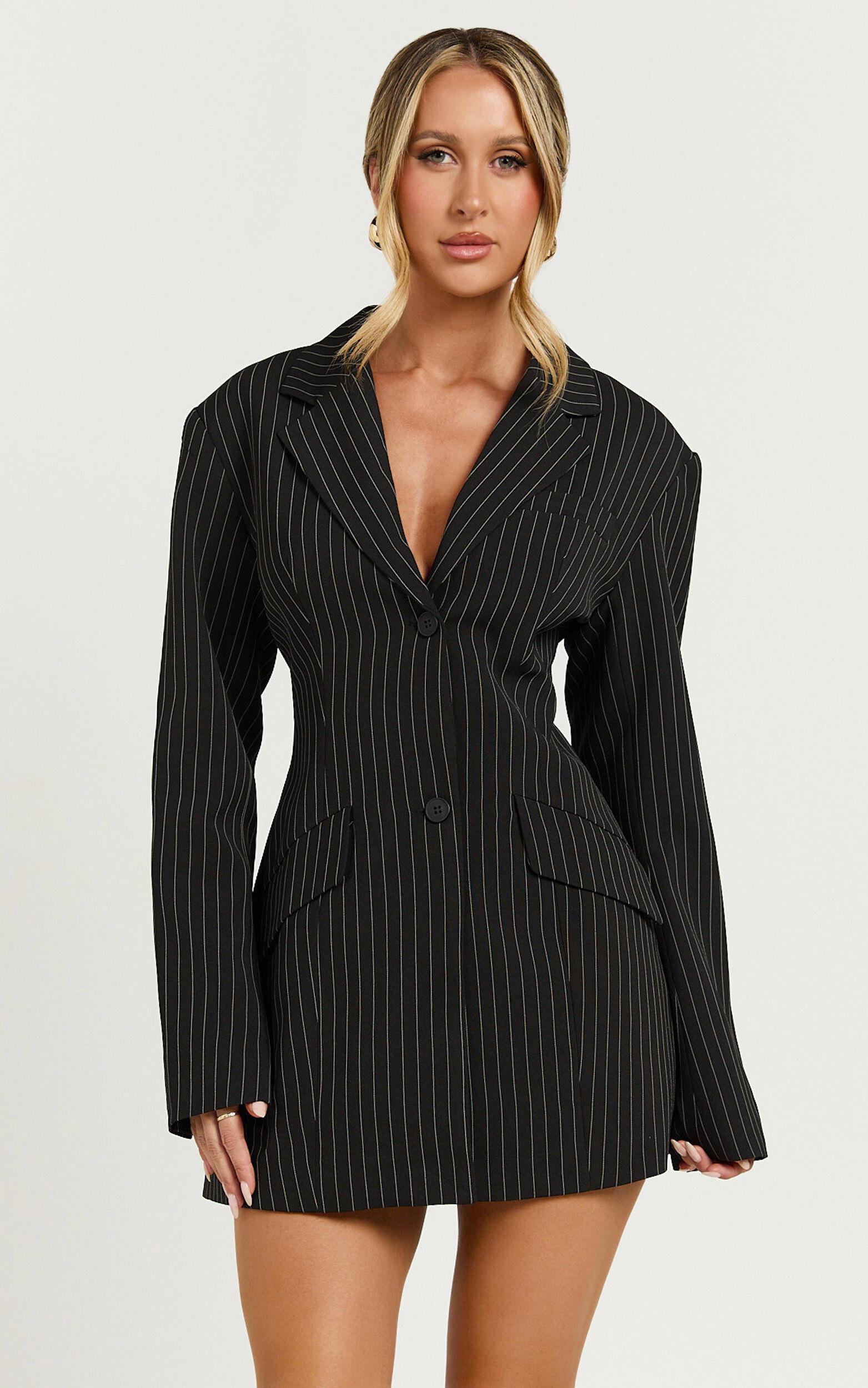 Lioness - Leo Dress in Onyx Pinstripe Product Image