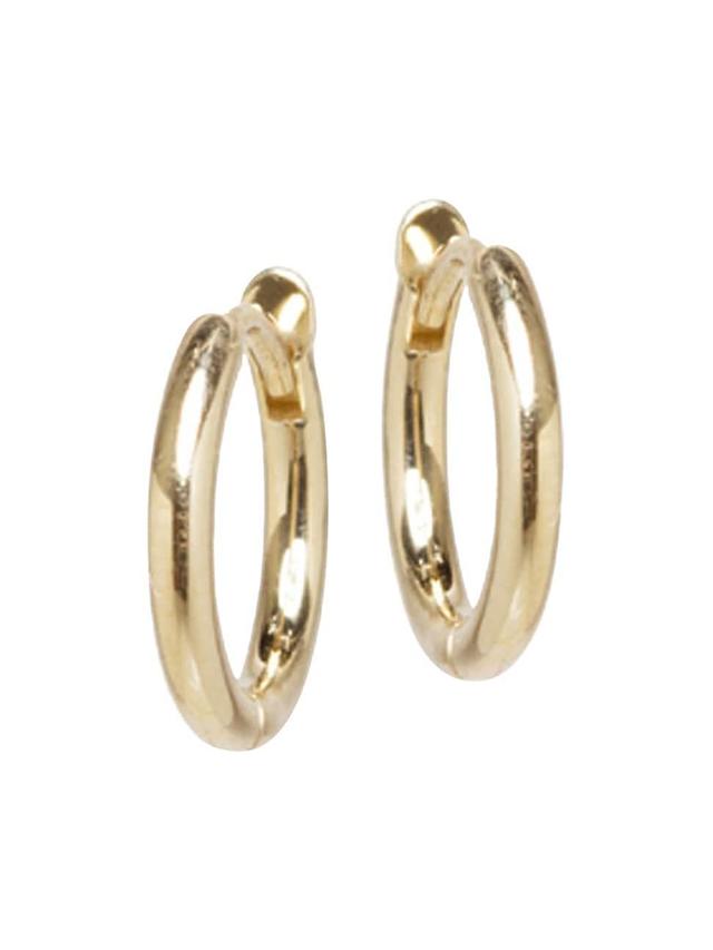 Womens 14K Yellow Gold Extra-Small Hinged Huggie Hoop Earrings Product Image