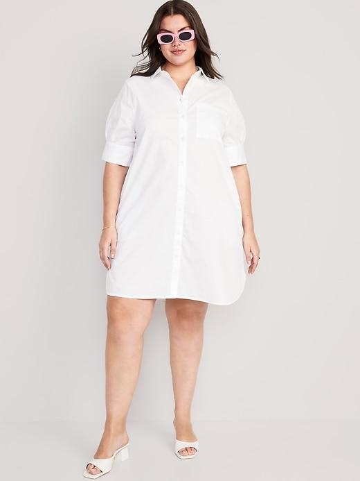 Short-Sleeve Jean Shirt Dress Product Image