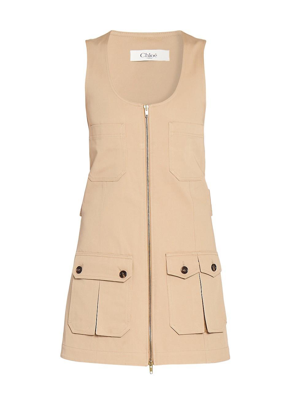 Womens Front-Zip Pinafore Minidress Product Image