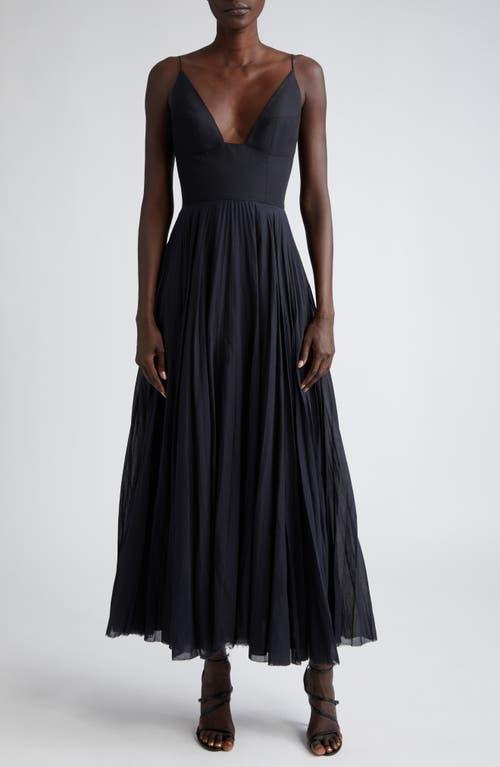 Brandon Maxwell Wesley Pleated Maxi Dress Product Image