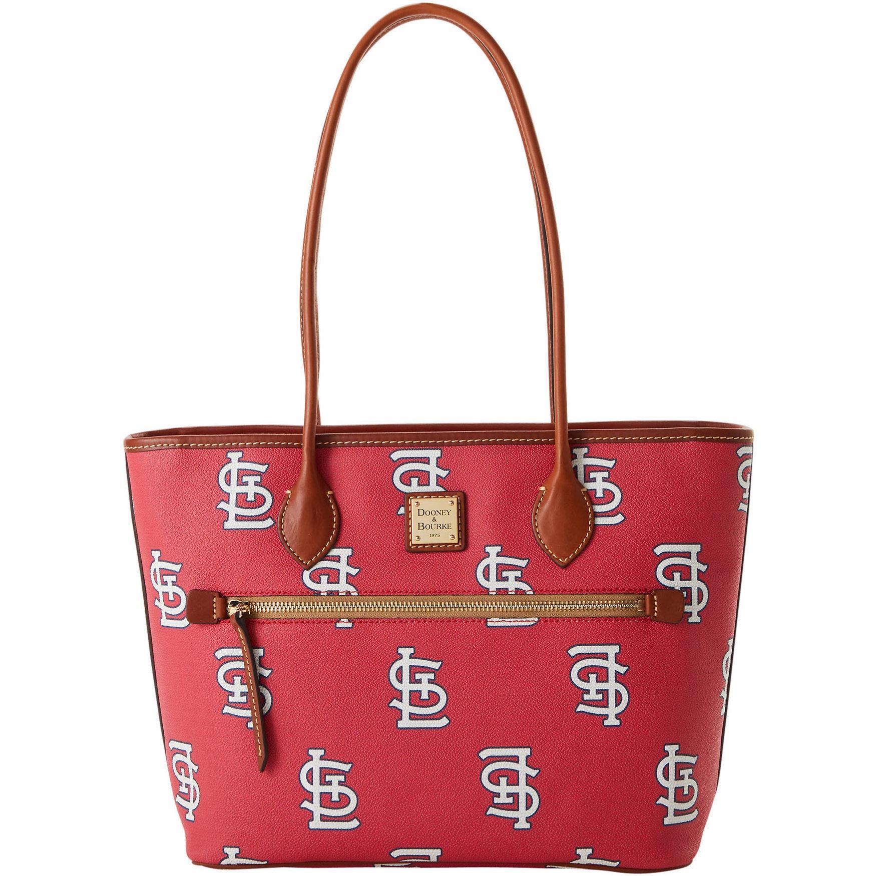 Dooney & Bourke Womens MLB Cardinals Coated Cotton Tote Shopping Bag in Red Product Image