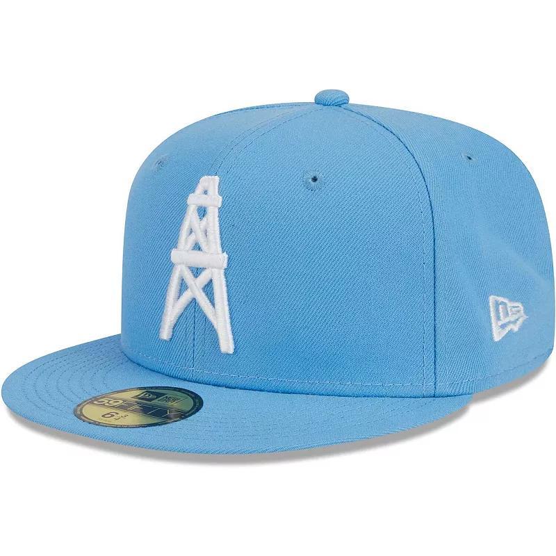 Mens New Era Blue Houston Oilers Gridiron Classics Throwback Main 59FIFTY Fitted Hat Product Image