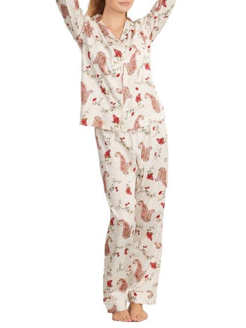 Notch Collar Woven Pajama Set Product Image