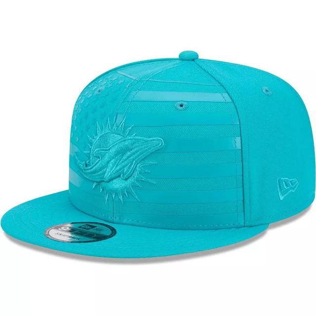 Mens New Era Aqua Miami Dolphins Independent 9FIFTY Snapback Hat, Turquoise A Product Image