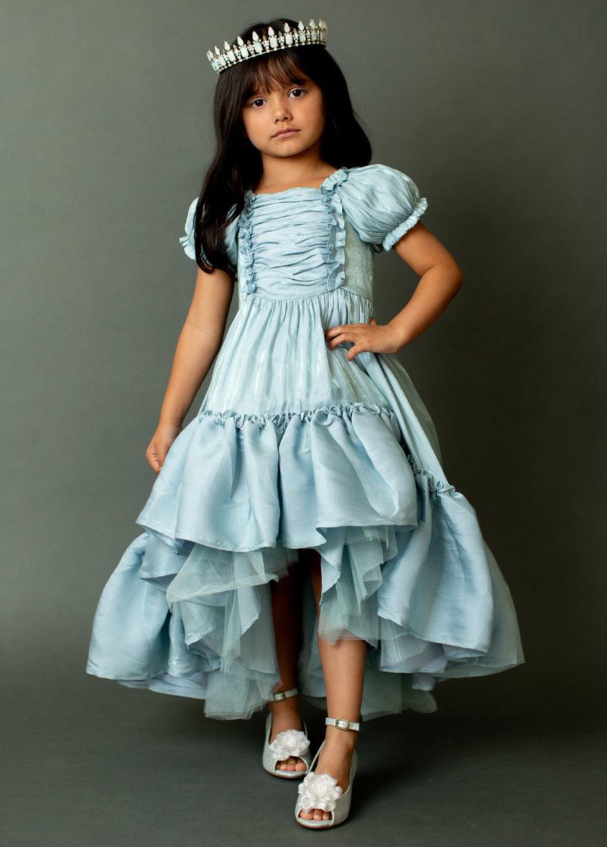 Mathilda Petticoat Dress in Powder Blue Iridescent Product Image