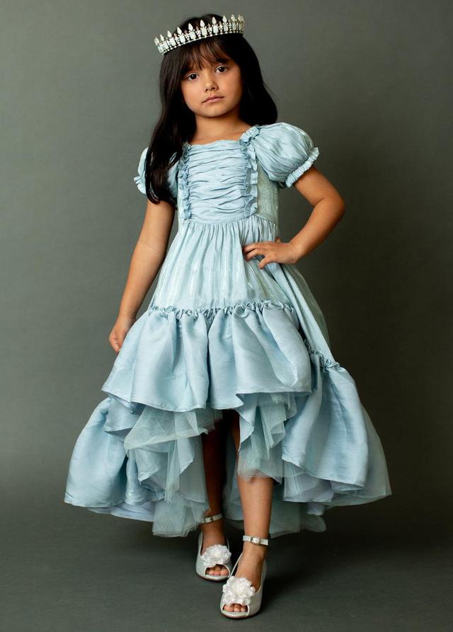 Mathilda Petticoat Dress in Powder Blue Iridescent Product Image