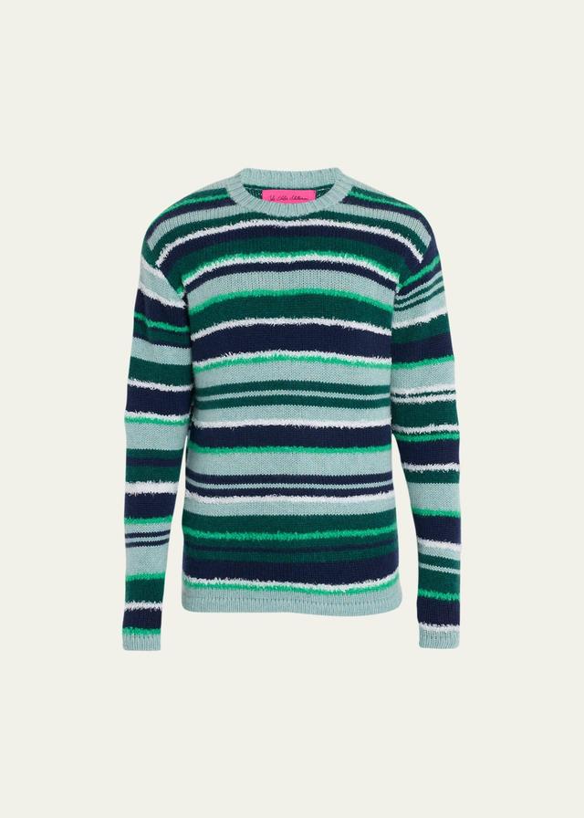 Mens Mixed Stripe Cashmere-Silk Sweater Product Image