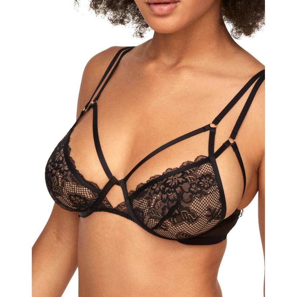 Adore Me Women's Vianna Plunge Bra 36D / Jet Black. Product Image