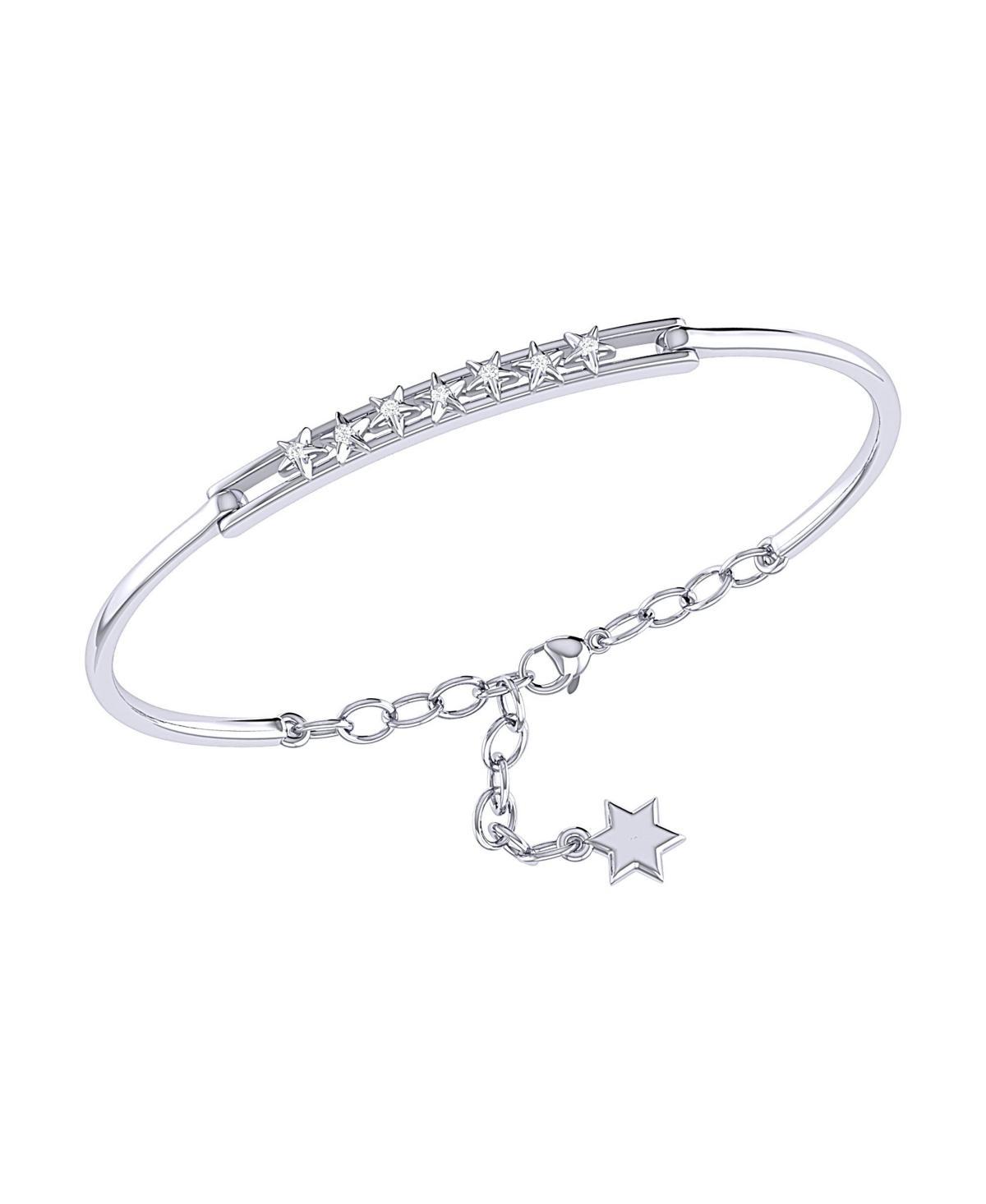 LuvMyJewelry Starry Lane Design Sterling Silver Diamond Women Bangle Product Image