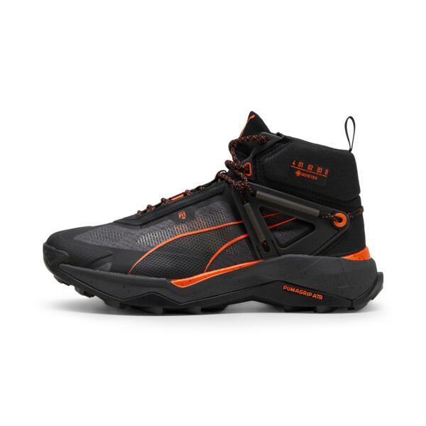 PUMA SEASONS Explore NITROâ¢ Mid GORE-TEXÂ® Men's Hiking Shoes in Black/Grey Skies/Flame Flicker Product Image