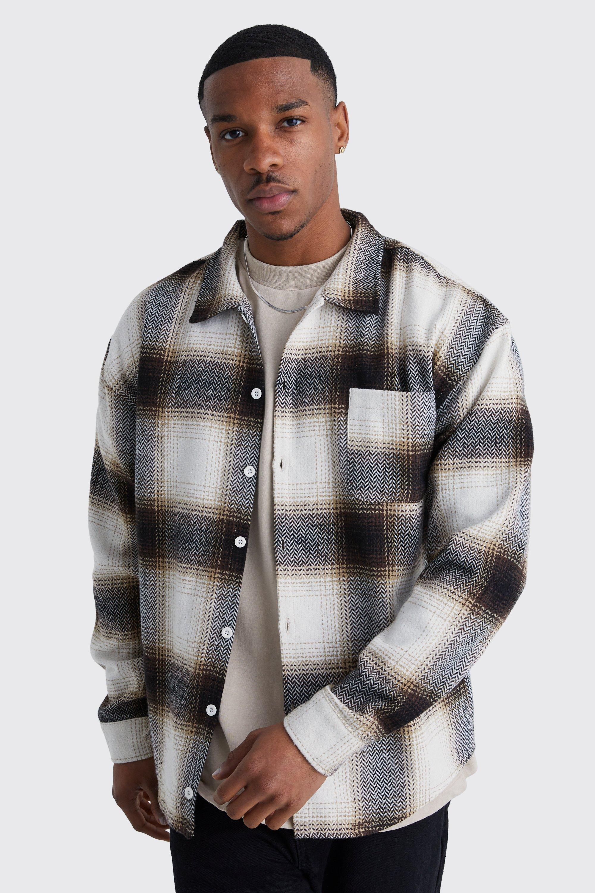 Boxy Flannel Shirt | boohooMAN USA Product Image