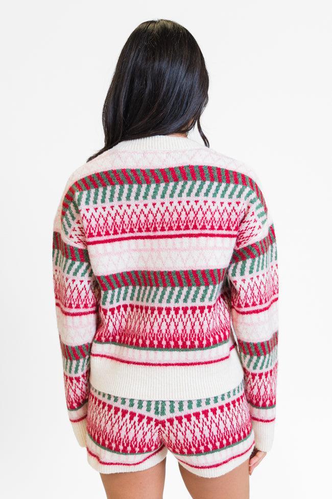 Casual Love Multi Fair Isle Knitted Sweater Set FINAL SALE Product Image