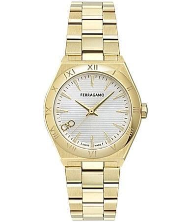 Salvatore Ferragamo Womens Vega Upper East Analogue Gold Tone Stainless Steel Bracelet Watch Product Image