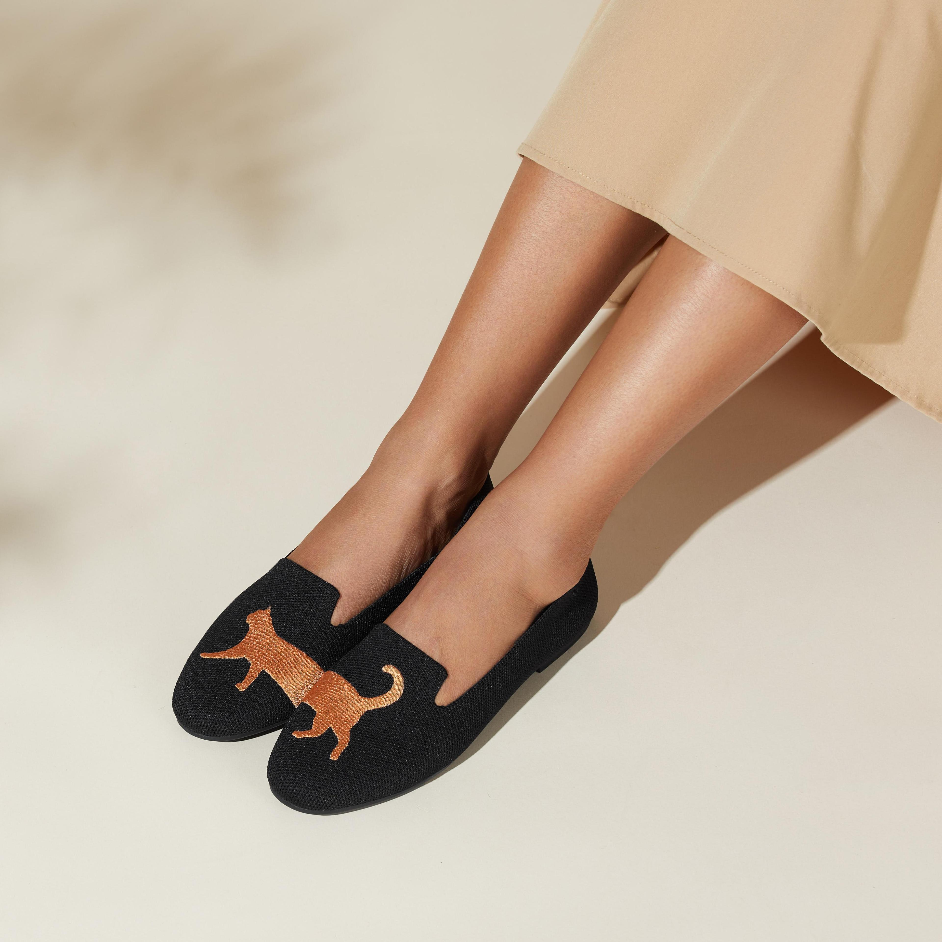 Round-Toe Embroidered Loafer (Audrey) Product Image