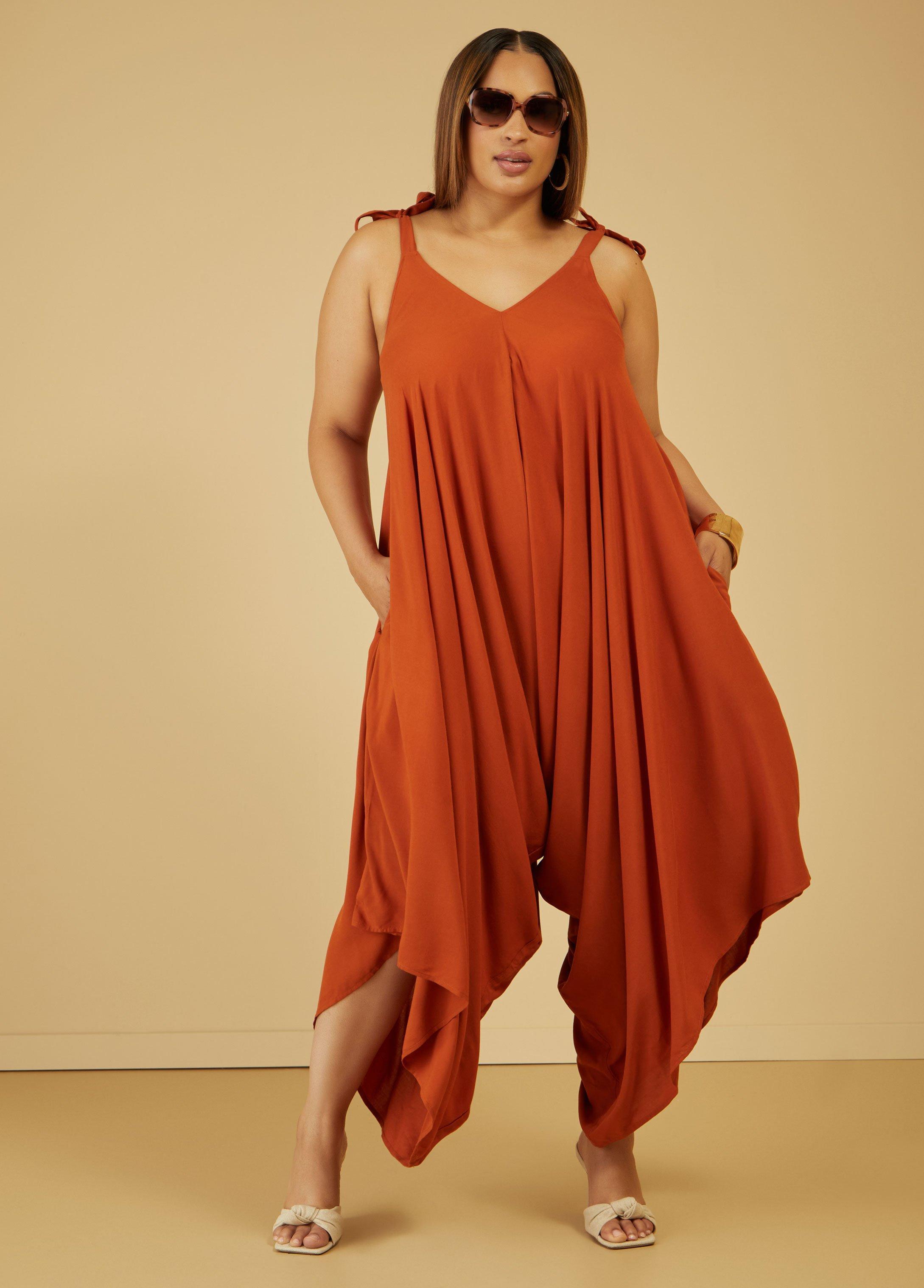 Plus Size Cropped Harem Jumpsuit, - Ashley Stewart Product Image