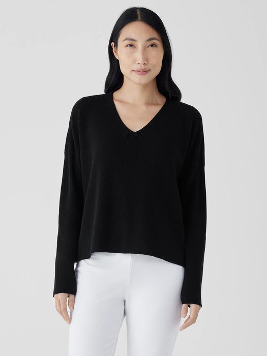 Peruvian Organic Cotton Crepe V-Neck Top Product Image